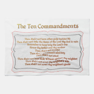 The 10 Commandments Tea Towel