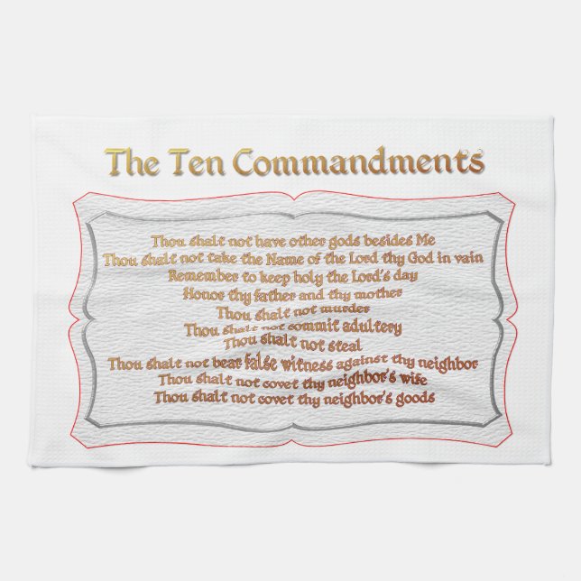 The 10 Commandments Tea Towel (Horizontal)