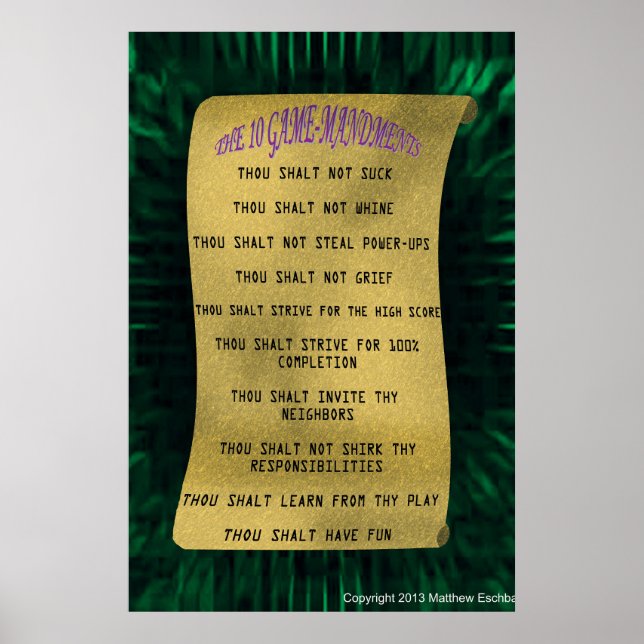 The 10 Game-Mandments Poster (Front)