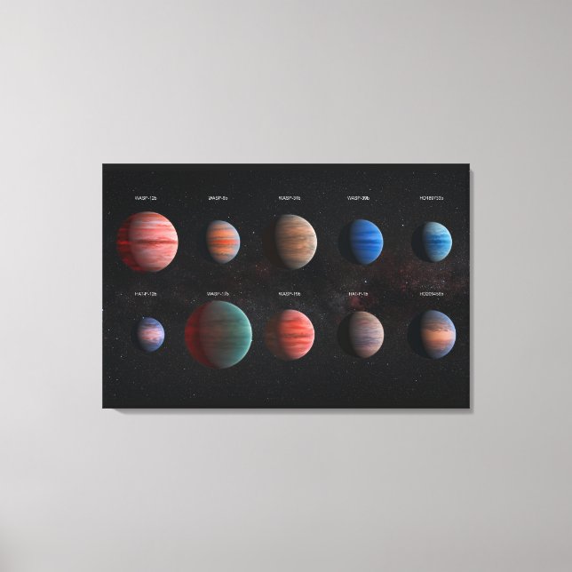 The 10 Hot Jupiter Wasp Exoplanets Canvas Print (Front)