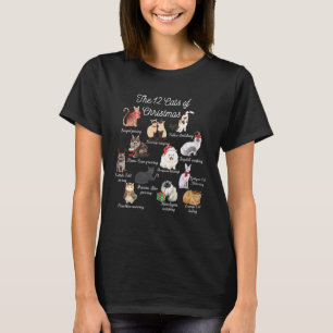 The 12 Cats of Christmas, Cute Christmas Cats, Cat T-Shirt