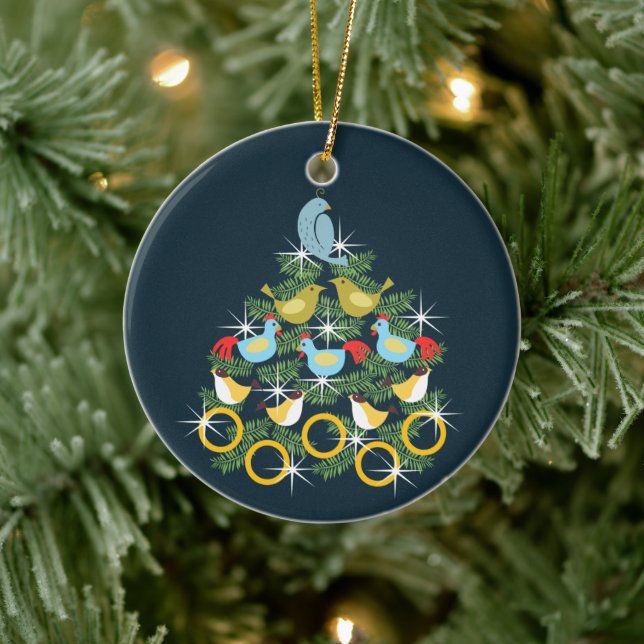 the 12 days of  Christmas Ceramic Tree Decoration (Tree)