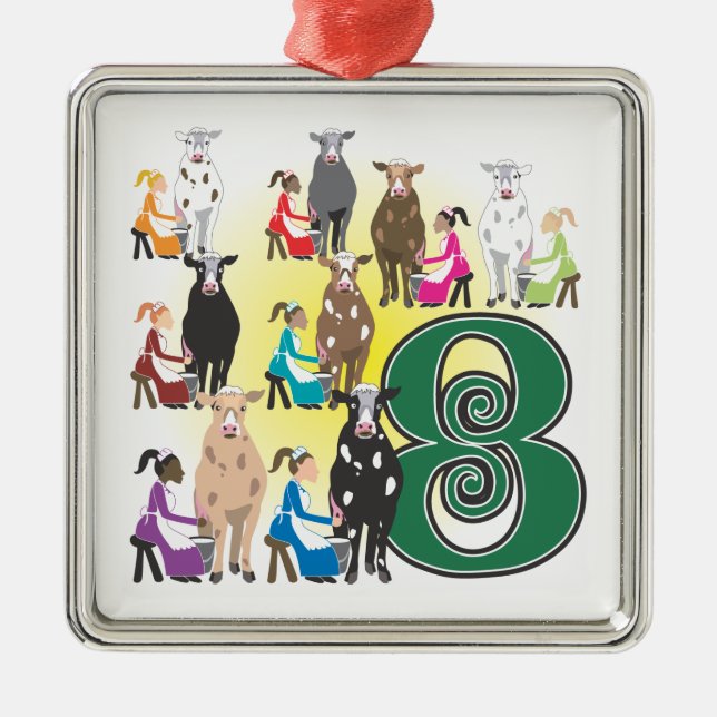 The 12 days of Christmas Metal Tree Decoration (Front)