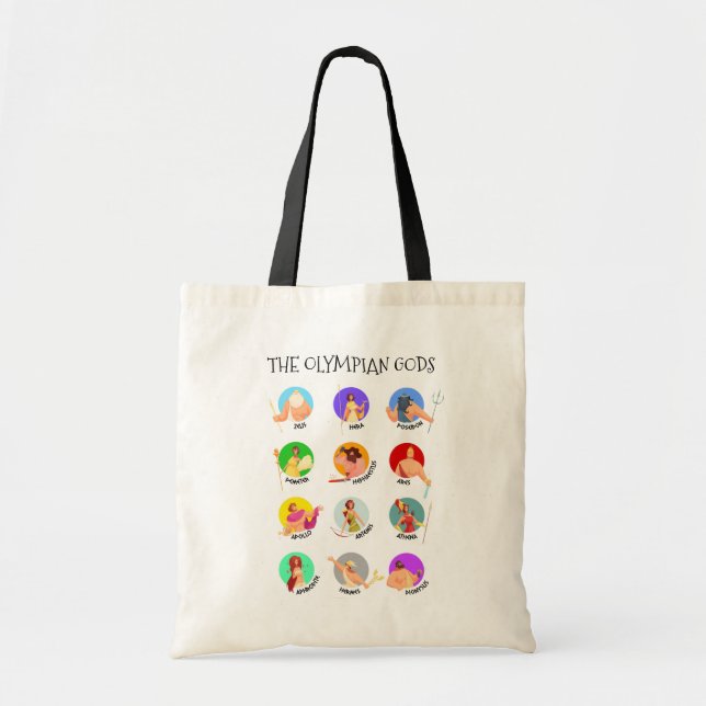 The 12 Olympian Gods of Greek Mythology Tote Bag (Front)