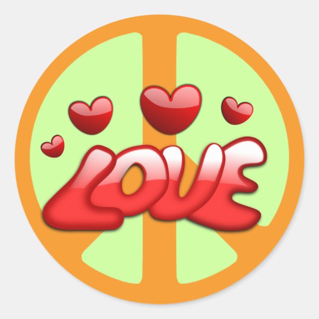 The 1960s: Peace and Love Sticker (Front)