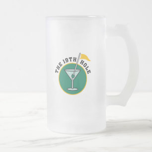 The 19th Hole Funny Golf Dadism gift Frosted Glass Beer Mug