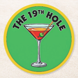 The 19th Hole: Perfect for Golf Lovers Round Paper Coaster