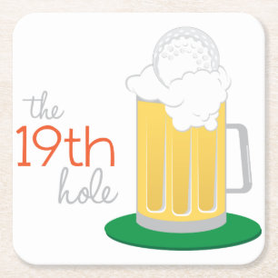 The 19th Hole Square Paper Coaster