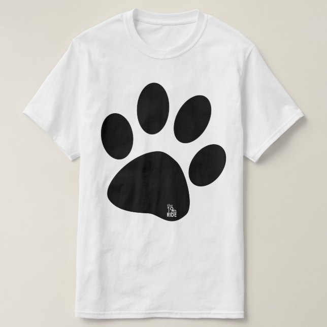 the 19th RIDE White with Black Paw T T-Shirt (Design Front)