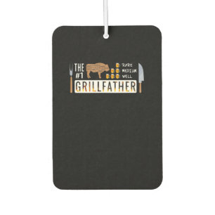The 1 Rare Medium Well Grillfather BBQ Lovers Car Air Freshener