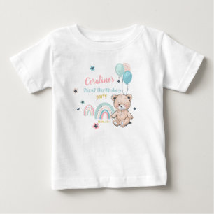 The 1st Birthday T-Shirt with a cute teddy bear
