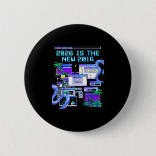 The 2016 Vaporwave Pixel Computer Aesthetic 6 Cm Round Badge