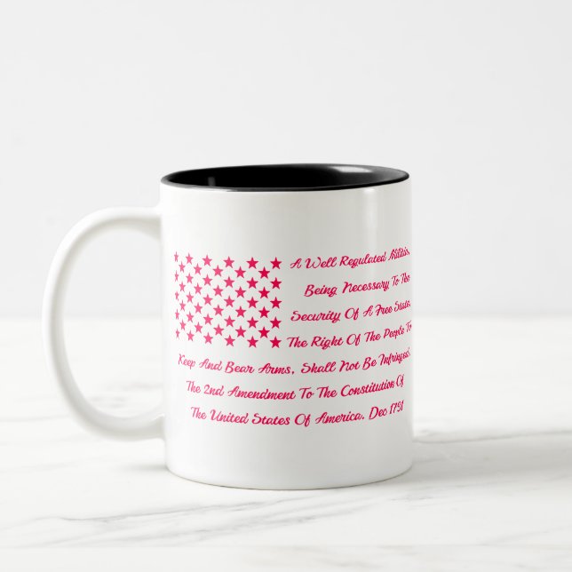 The 2nd Amendment US Flag  #USAPatriotGraphics  © Two-Tone Coffee Mug (Left)