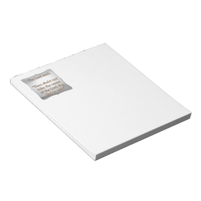 The 2nd Commandment Notepad (Angled)