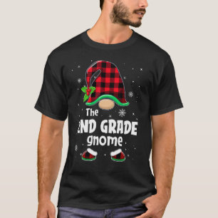 The 2nd Grade Gnome Buffalo Plaid Christmas Matchi T-Shirt