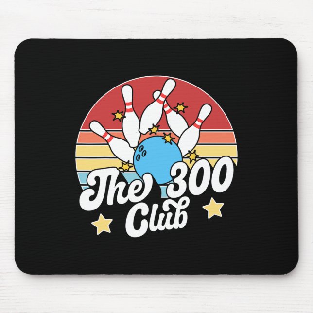 The 300 Club Bowler Funny Bowling  Mouse Mat (Front)