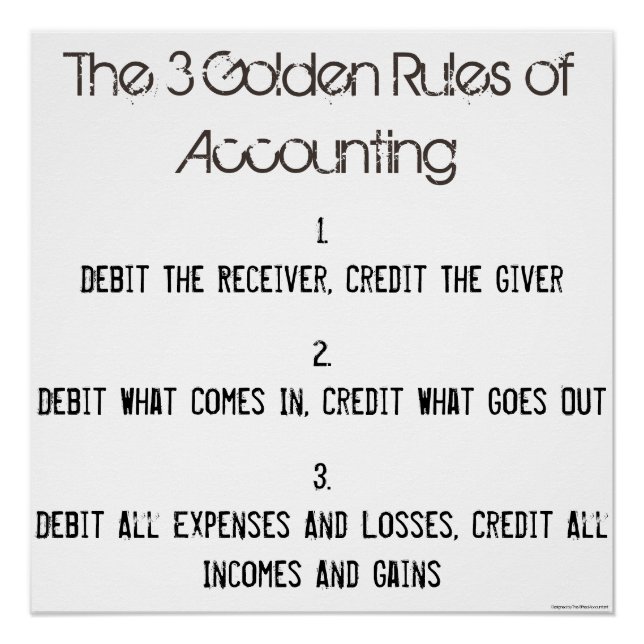 "The 3 Golden Rules of Accounting" Poster (Front)