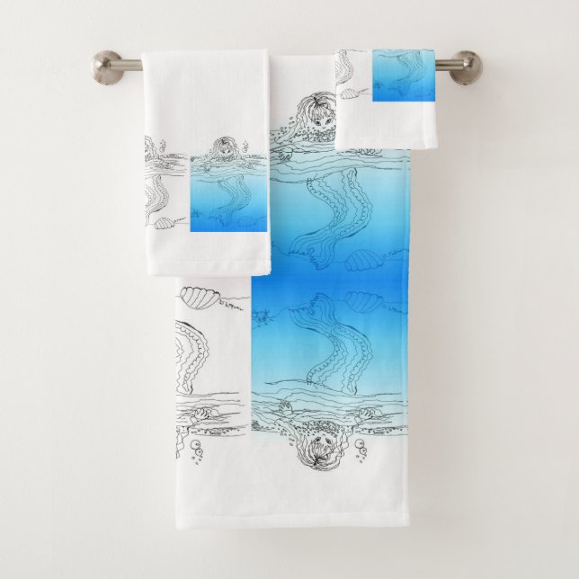 The 3 Mermaids Bath Towel Set (Insitu)