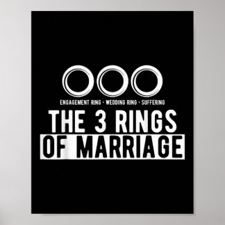 The 3 Rings Of Marriage Wedding Bride Groom Couple Poster