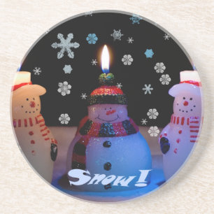 The 3 Snowmen Lit Coaster