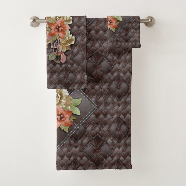 The 3D Leather Academia Decor Bath Towel Set (Insitu)