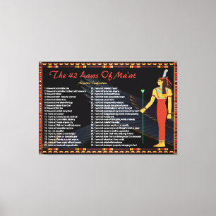 The 42 Laws Of Maat - Negative Confessions Canvas Print