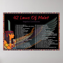 The 42 Laws Of Maat - Negative Confessions Poster