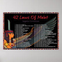 The 42 Laws Of Maat - Negative Confessions Poster