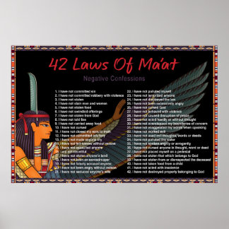 The 42 Laws Of Maat - Negative Confessions Poster