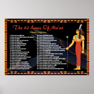 The 42 Laws Of Maat - Negative Confessions Poster