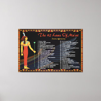 The 42 Laws Of Maat - Positive Affirmations Canvas Print