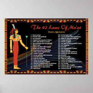 The 42 Laws Of Maat - Positive Affirmations Poster