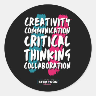 The 4 C's of STEM Round Sticker