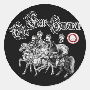 The 4 horsemen classic round sticker