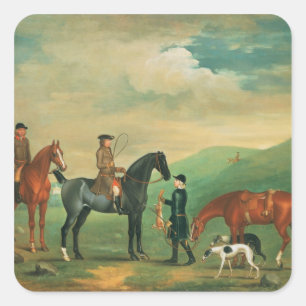 The 4th Lord Craven coursing at Ashdown Park Square Sticker