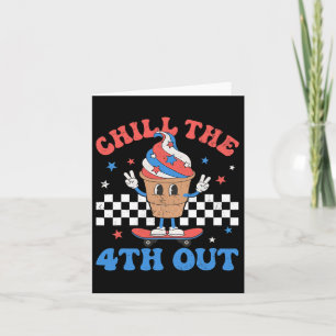 The 4th Out Retro Patriotic Ice Cream Fourth Of Ju Card
