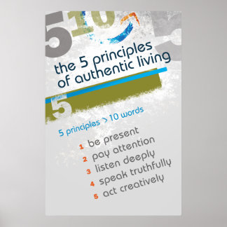 The 5 Principles of Authentic Living - Poster