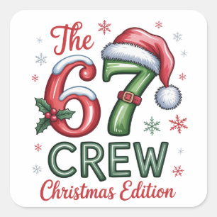 The 76 Crew Christmas Edition Family Holiday Xmas Square Sticker