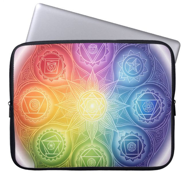 The 7 Chakras'9 Laptop Sleeve (Front)