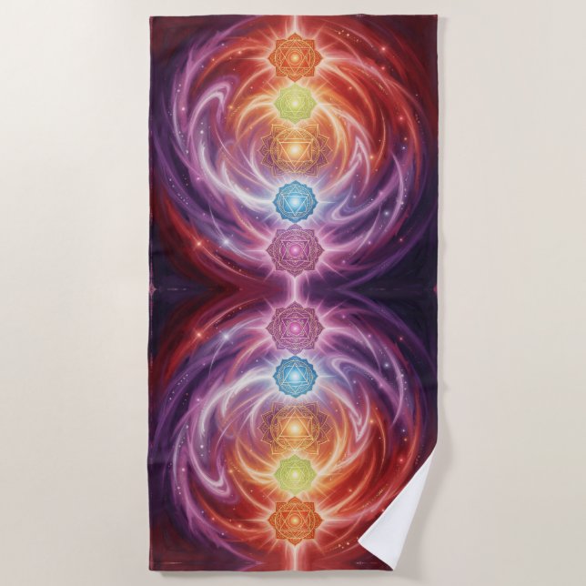 The 7 Chakras´10 Beach Towel (Front)