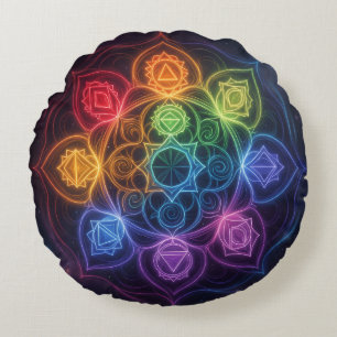 The 7 Chakras´3 Round Cushion