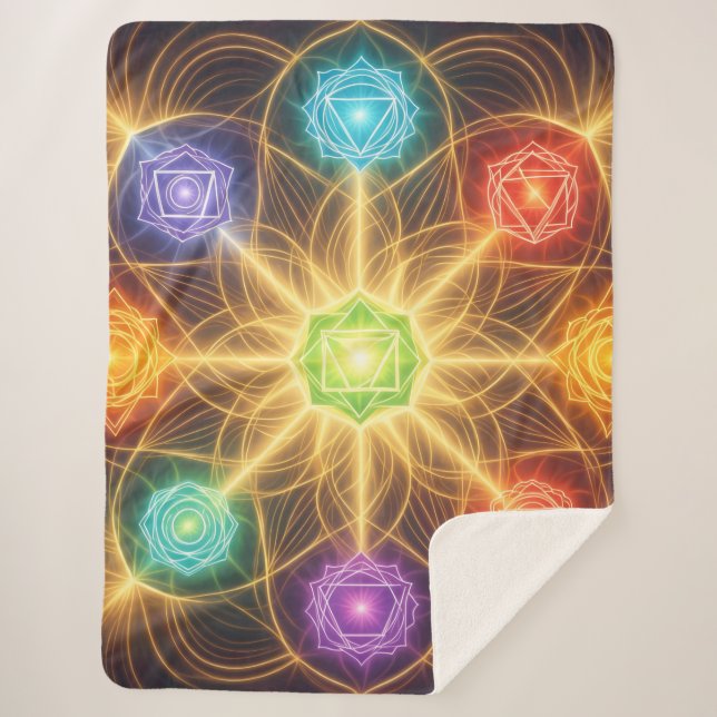 The 7 Chakras´4 Sherpa Blanket (Front)