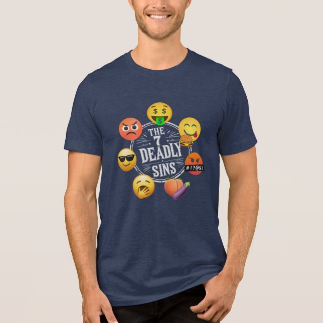 The 7 Deadly (Emoji) Sins Tri-Blend Shirt (Front)