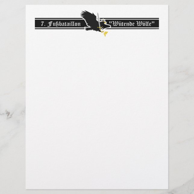 The 7. Fuß Custom Letterhead (Front)