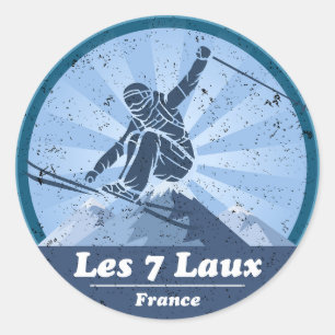 The 7 Laux Ski resort - Skier Classic Round Sticker