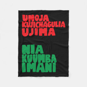 The 7 Principles Of Nguzo Saba Kwanzaa African Ame Fleece Blanket
