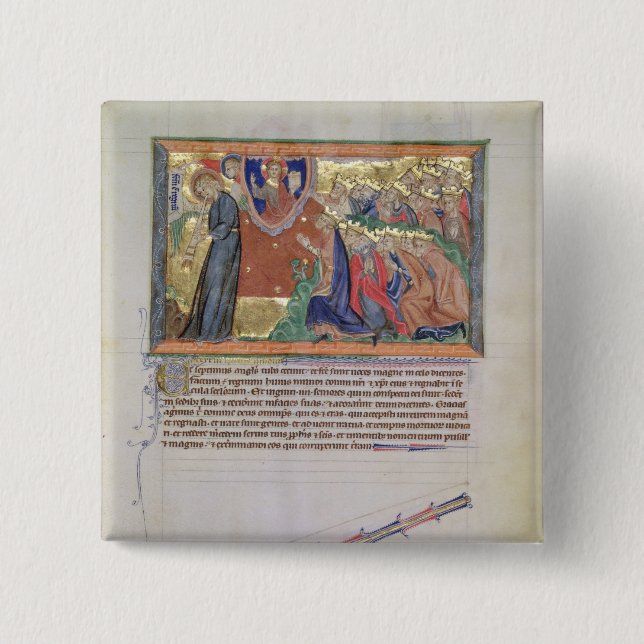 The 7th angel blowing his trumpet 15 cm square badge (Front)