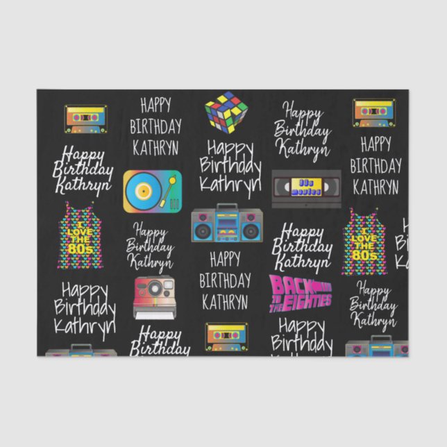 The 80's Personalised Tissue Paper Sheets (Front)