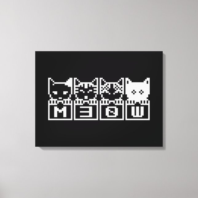 THE 8-BIT CATS M30W CANVAS PRINT (Front)