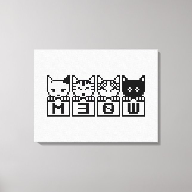 THE 8-BIT CATS M30W CANVAS PRINT (Front)